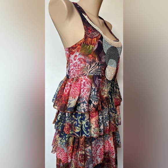 Desigual by Christian Lacroix Tiered Ruffle Halter Babydoll Dress - Picture 7 of 16